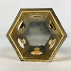 Japanese Buddhist Altar Fitting Vtg Gold Offering Stand Gold Red BU711