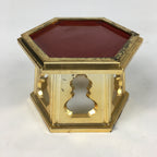 Japanese Buddhist Altar Fitting Vtg Gold Offering Stand Gold Red BU711