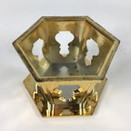 Japanese Buddhist Altar Fitting Vtg Gold Offering Stand Gold Red BU711