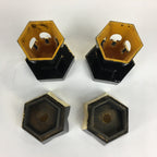 Japanese Buddhist Altar Fitting Vtg Hexagonal Offering Stand Set Kuge BU572