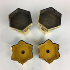 Japanese Buddhist Altar Fitting Vtg Hexagonal Offering Stand Set Kuge BU572