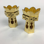 Japanese Buddhist Altar Fitting Vtg Hexagonal Offering Stand Set Kuge BU572