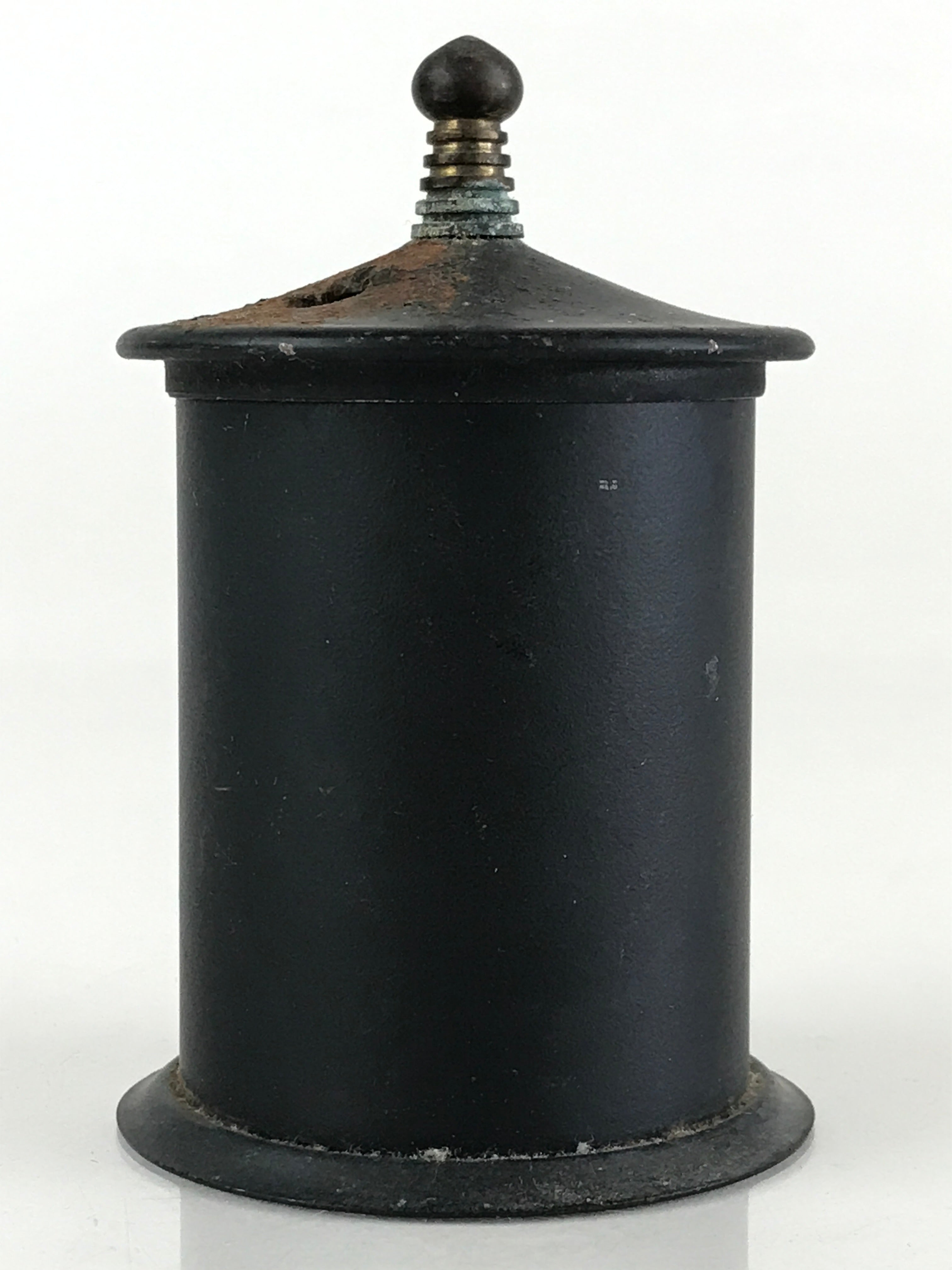 Japanese Buddhist Altar Fitting Vtg Iron Match Disposal Pot Butsugu BU793