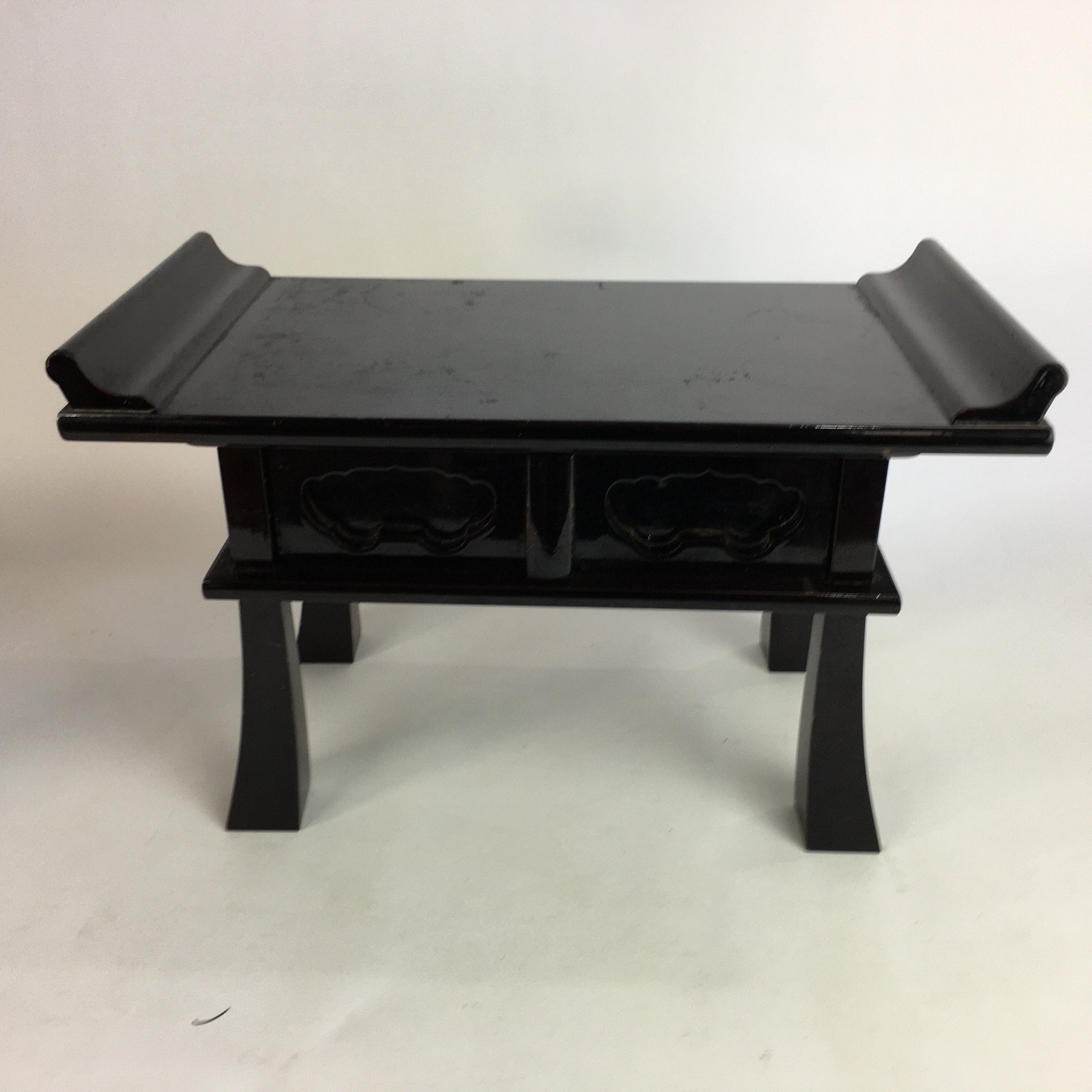 Japanese Buddhist Altar Fitting Vtg Kyozukue Wood Lacquer Offering Table BU467