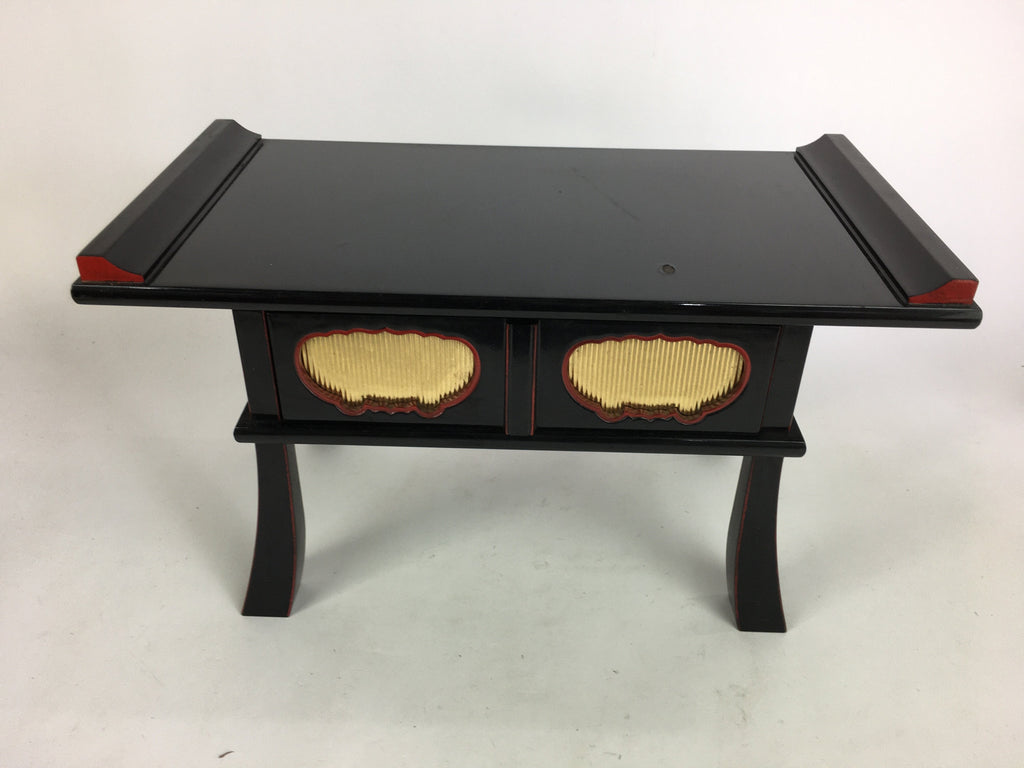 Japanese Buddhist Altar Fitting Vtg Kyozukue Wood Lacquer Offering Table BU470