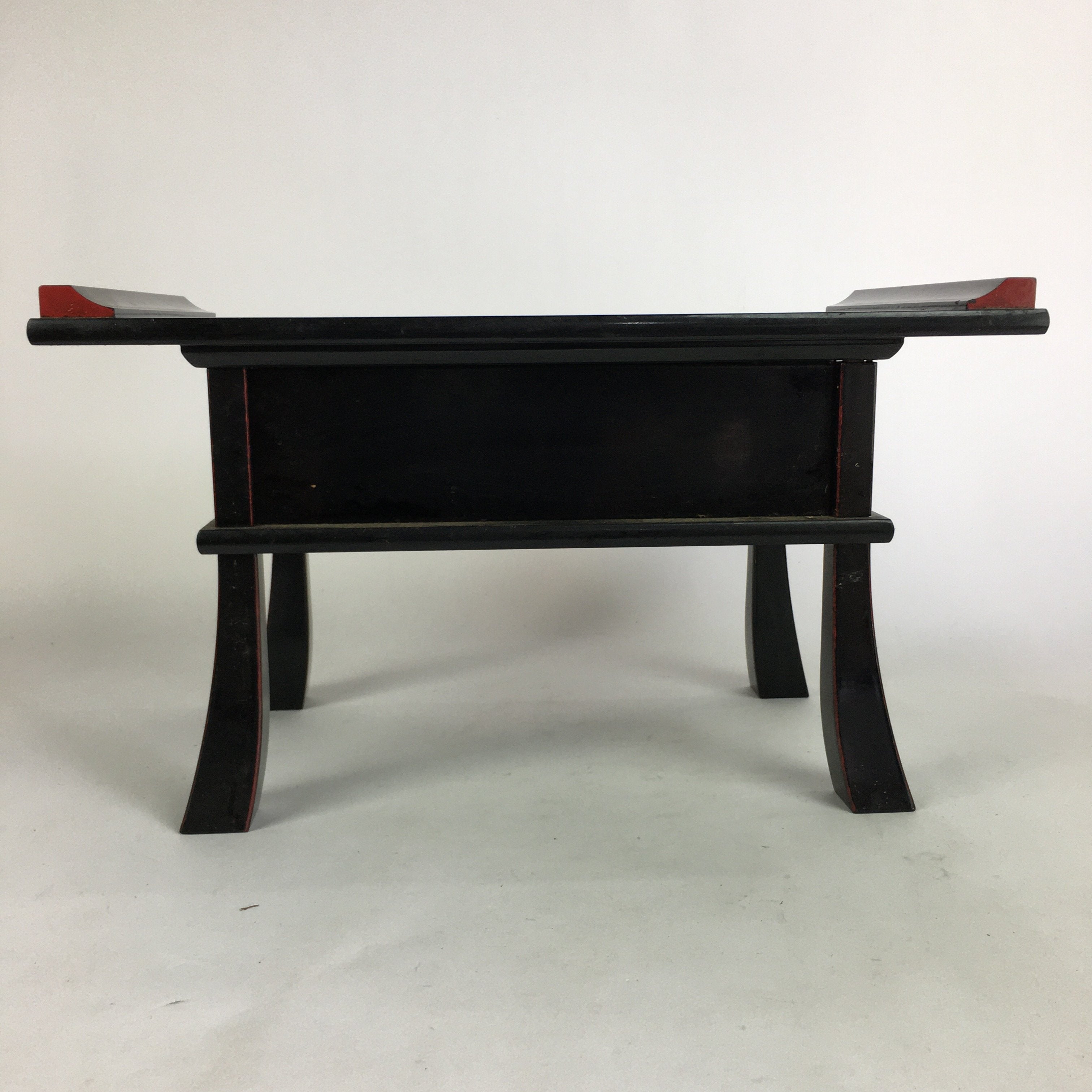 Japanese Buddhist Altar Fitting Vtg Kyozukue Wood Lacquer Offering Table BU470