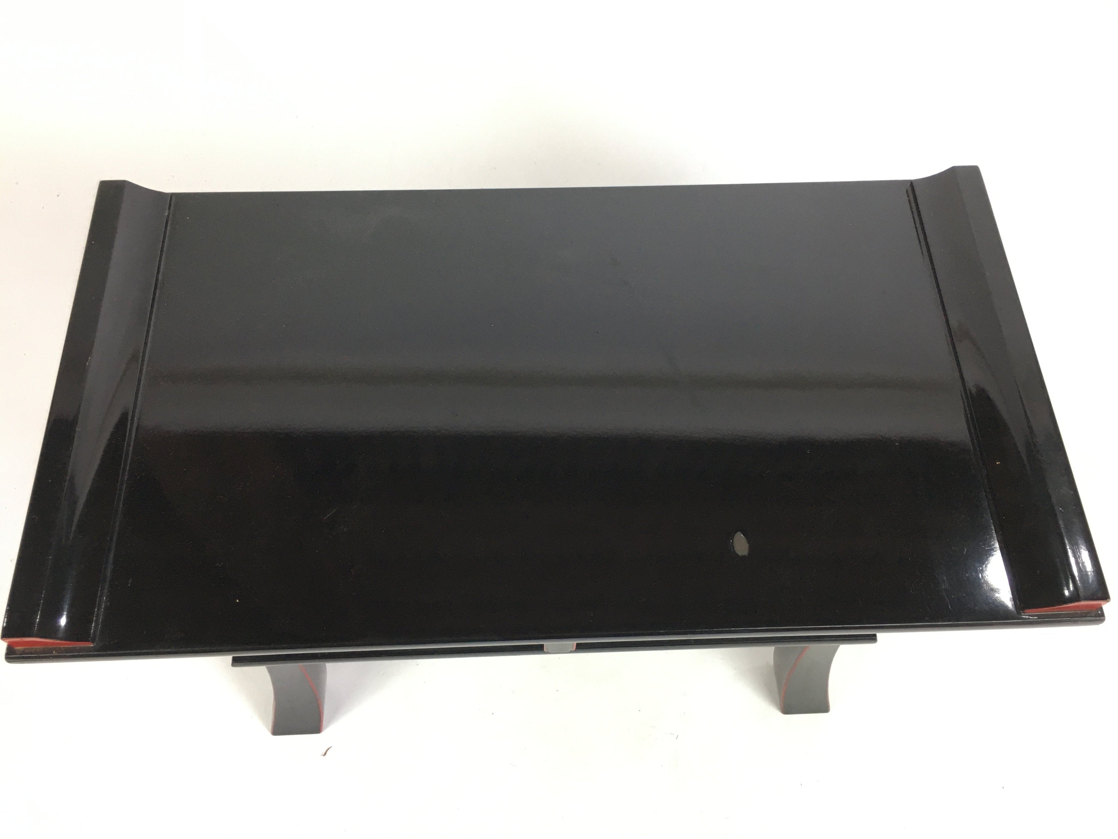 Japanese Buddhist Altar Fitting Vtg Kyozukue Wood Lacquer Offering Table BU470