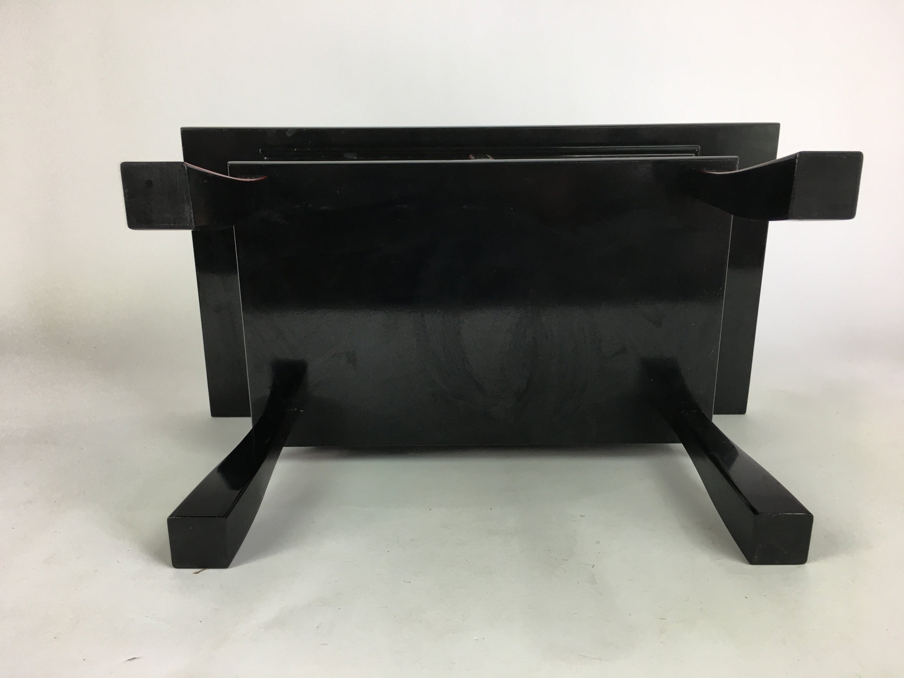 Japanese Buddhist Altar Fitting Vtg Kyozukue Wood Lacquer Offering Table BU470