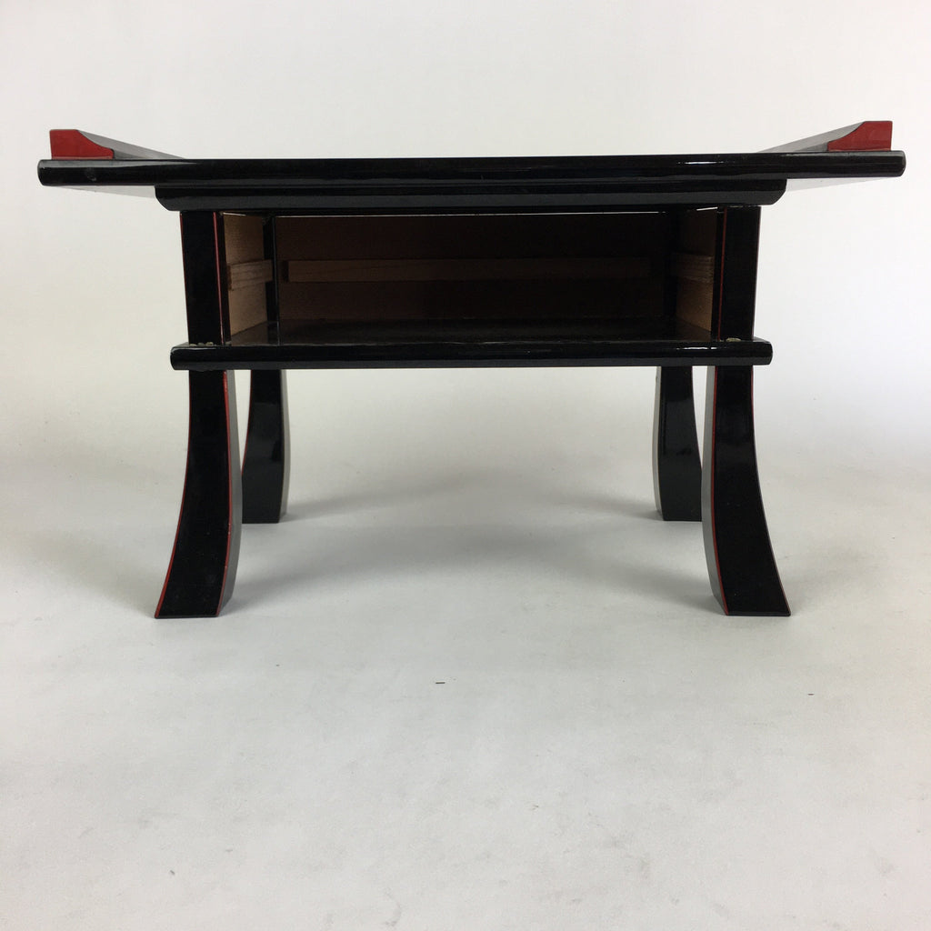 Japanese Buddhist Altar Fitting Vtg Kyozukue Wood Lacquer Offering Table BU498
