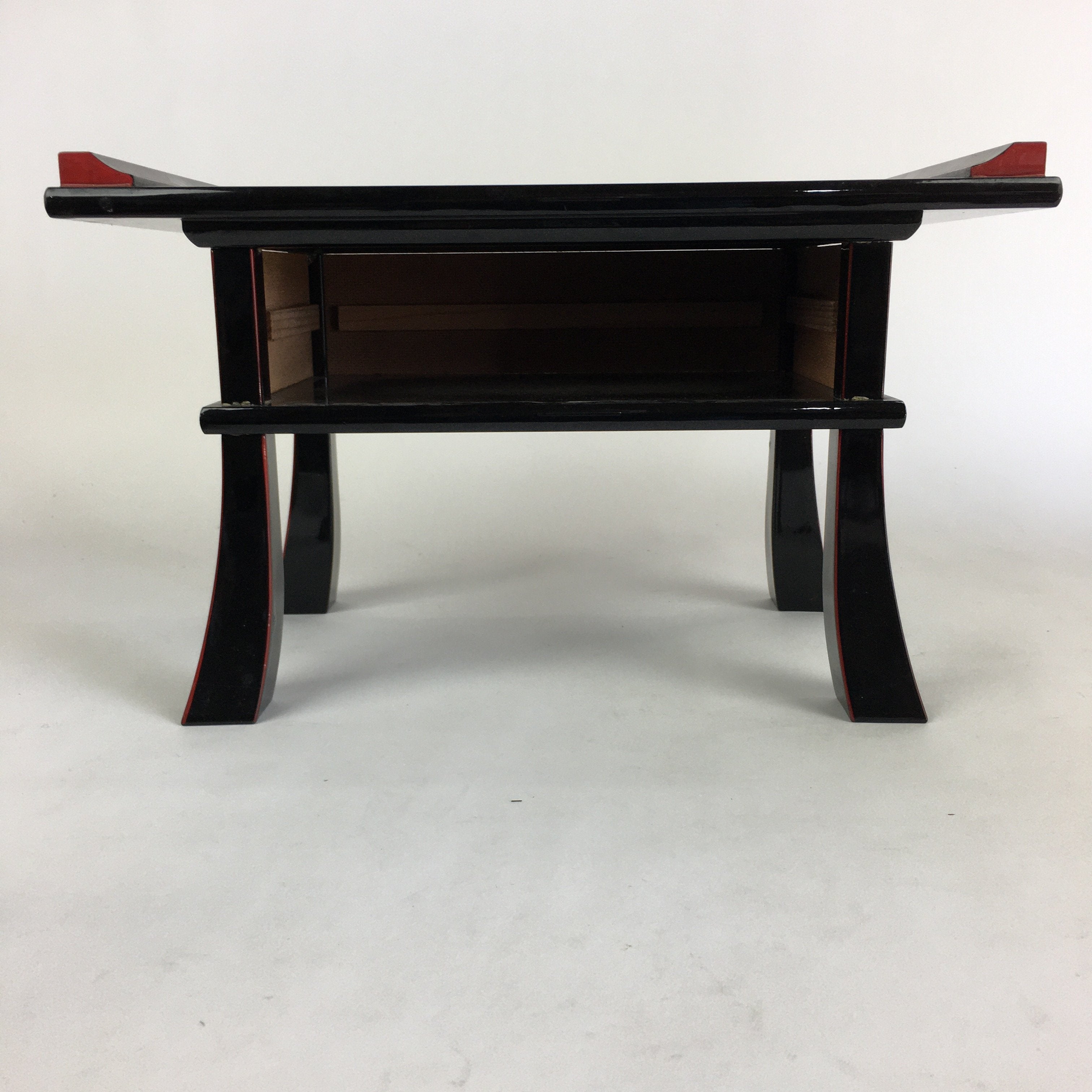 Japanese Buddhist Altar Fitting Vtg Kyozukue Wood Lacquer Offering Table BU498