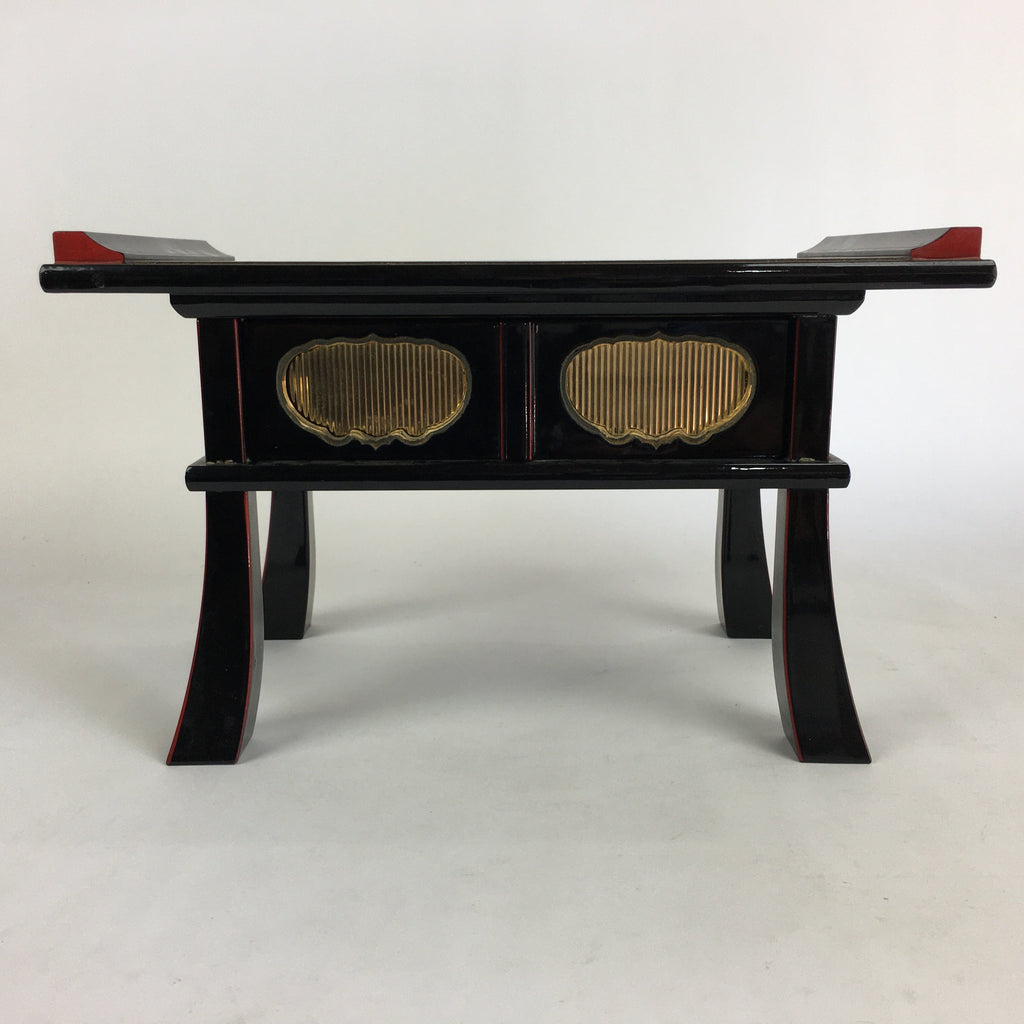 Japanese Buddhist Altar Fitting Vtg Kyozukue Wood Lacquer Offering Table BU498