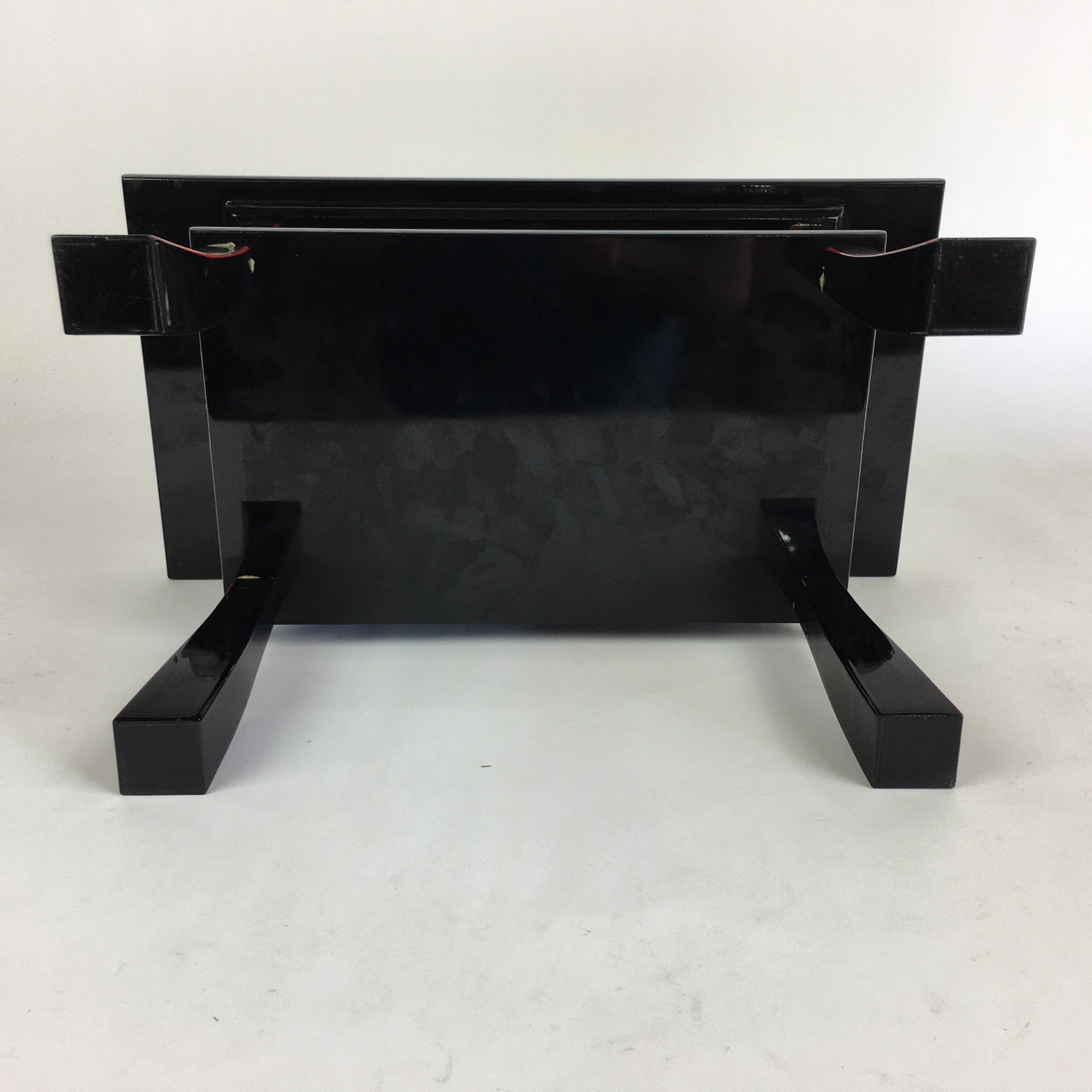 Japanese Buddhist Altar Fitting Vtg Kyozukue Wood Lacquer Offering Table BU498
