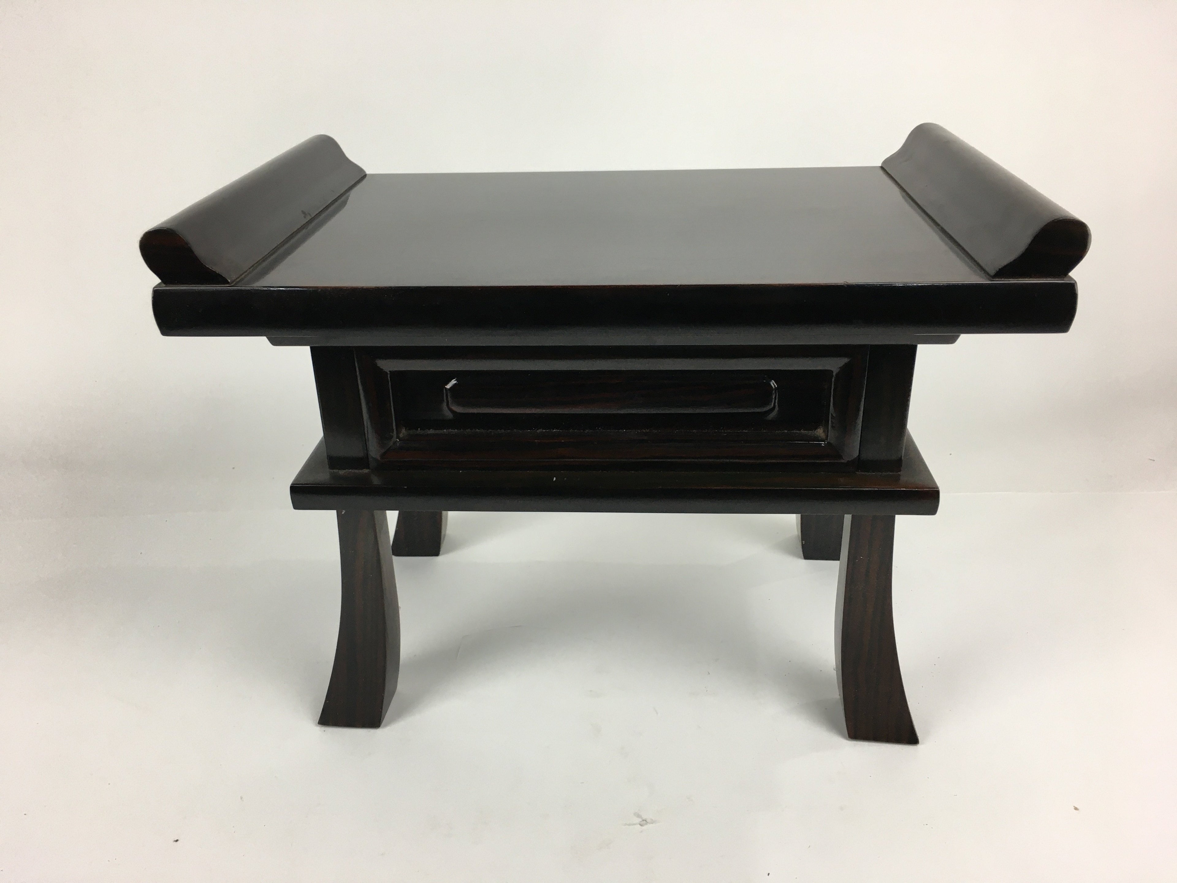 Japanese Buddhist Altar Fitting Vtg Kyozukue Wood Lacquer Offering Table BU570