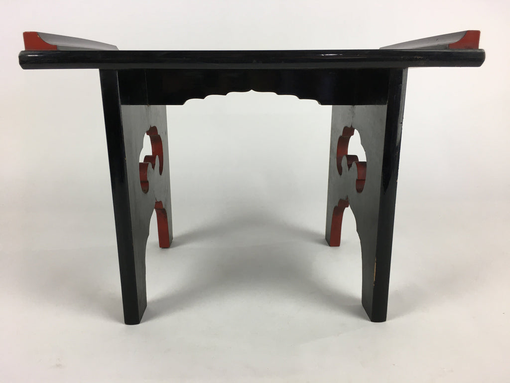 Japanese Buddhist Altar Fitting Vtg Kyozukue Wood Lacquer Offering Table BU696