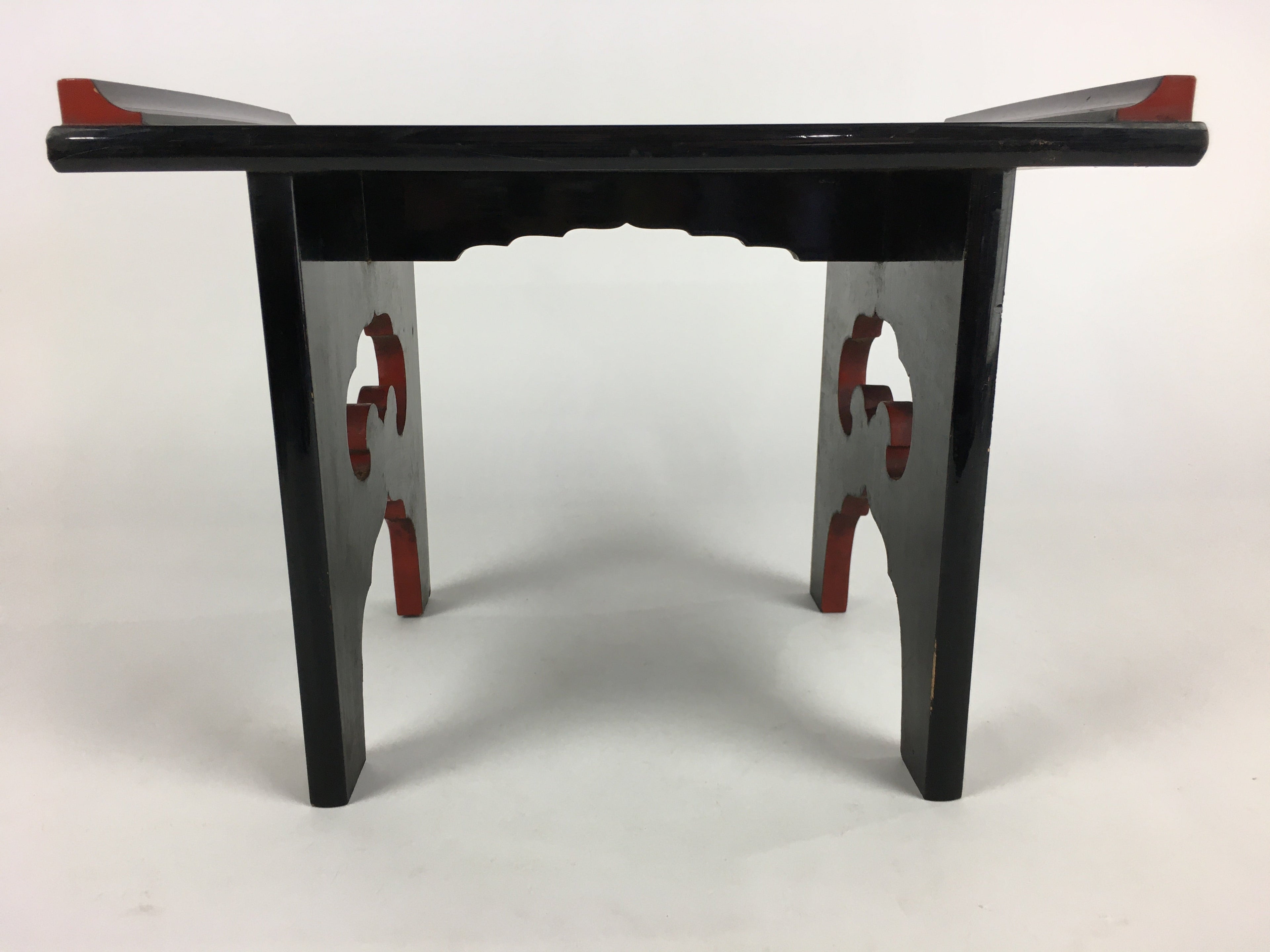 Japanese Buddhist Altar Fitting Vtg Kyozukue Wood Lacquer Offering Table BU696