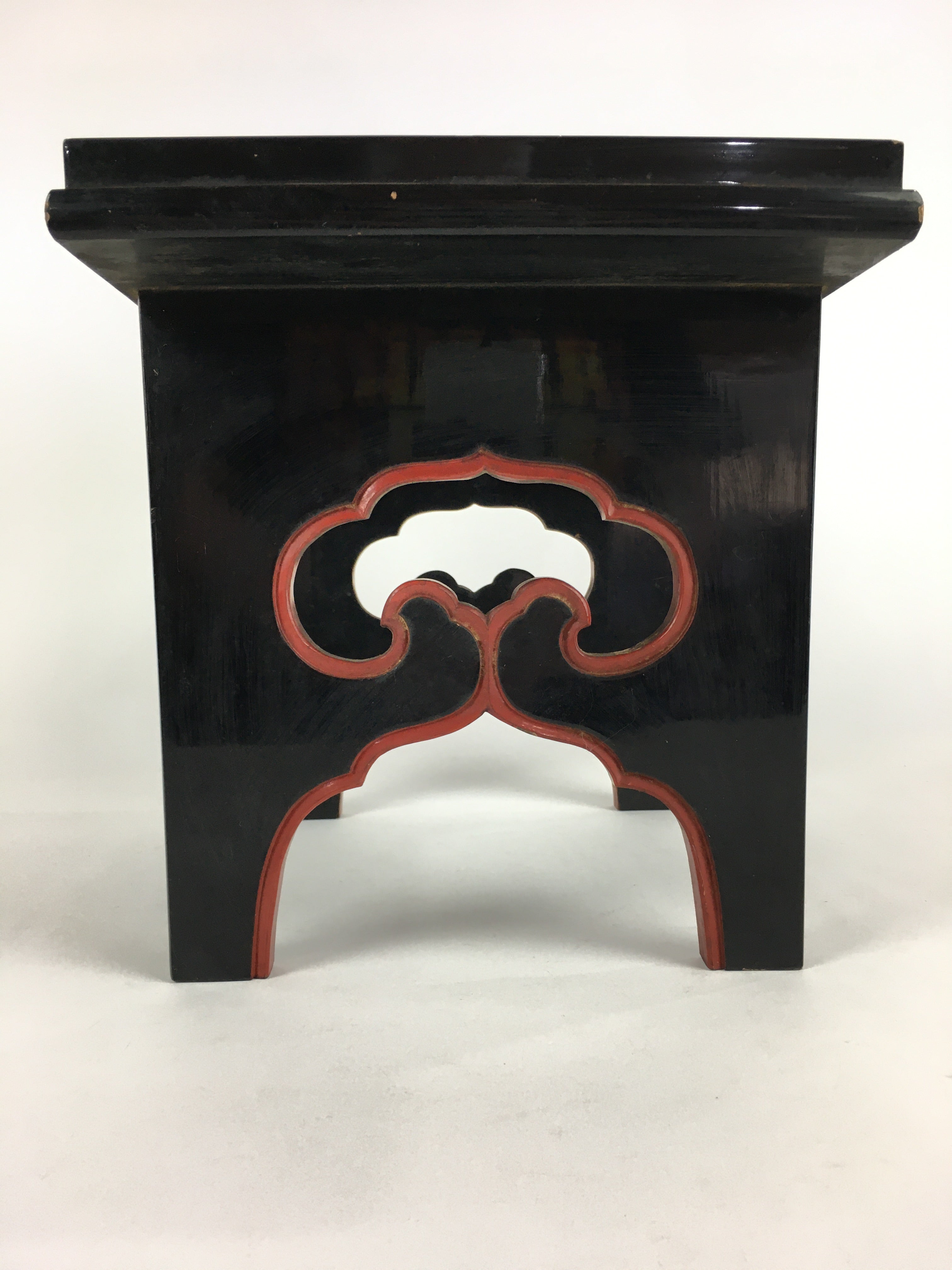 Japanese Buddhist Altar Fitting Vtg Kyozukue Wood Lacquer Offering Table BU696