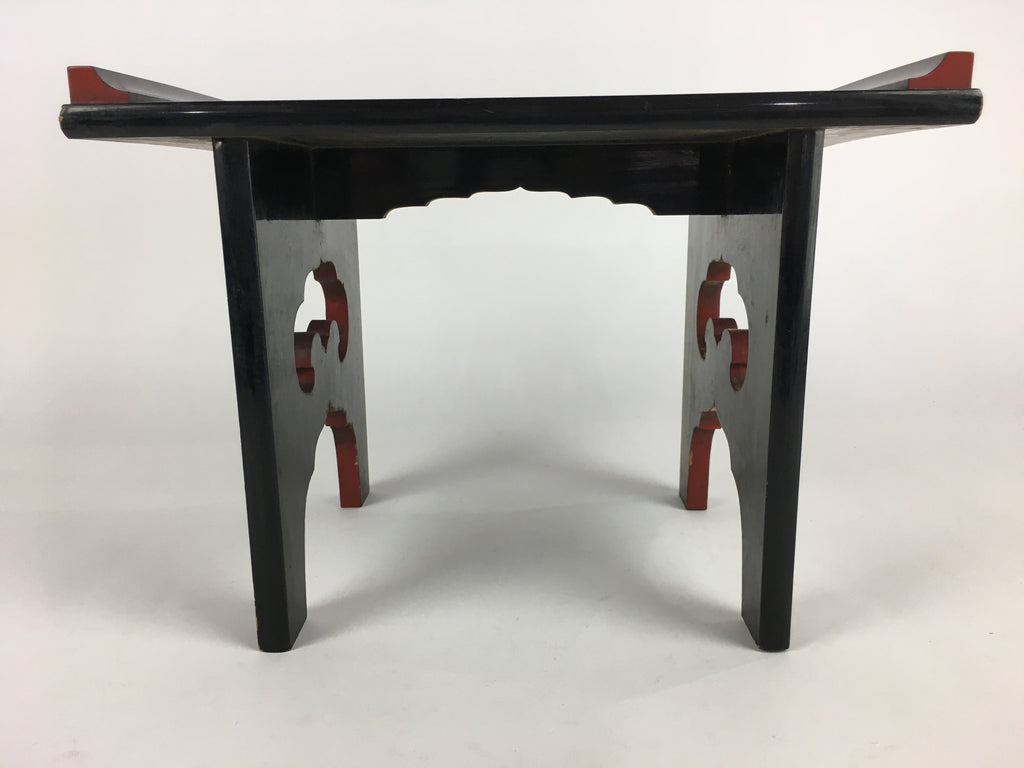 Japanese Buddhist Altar Fitting Vtg Kyozukue Wood Lacquer Offering Table BU696