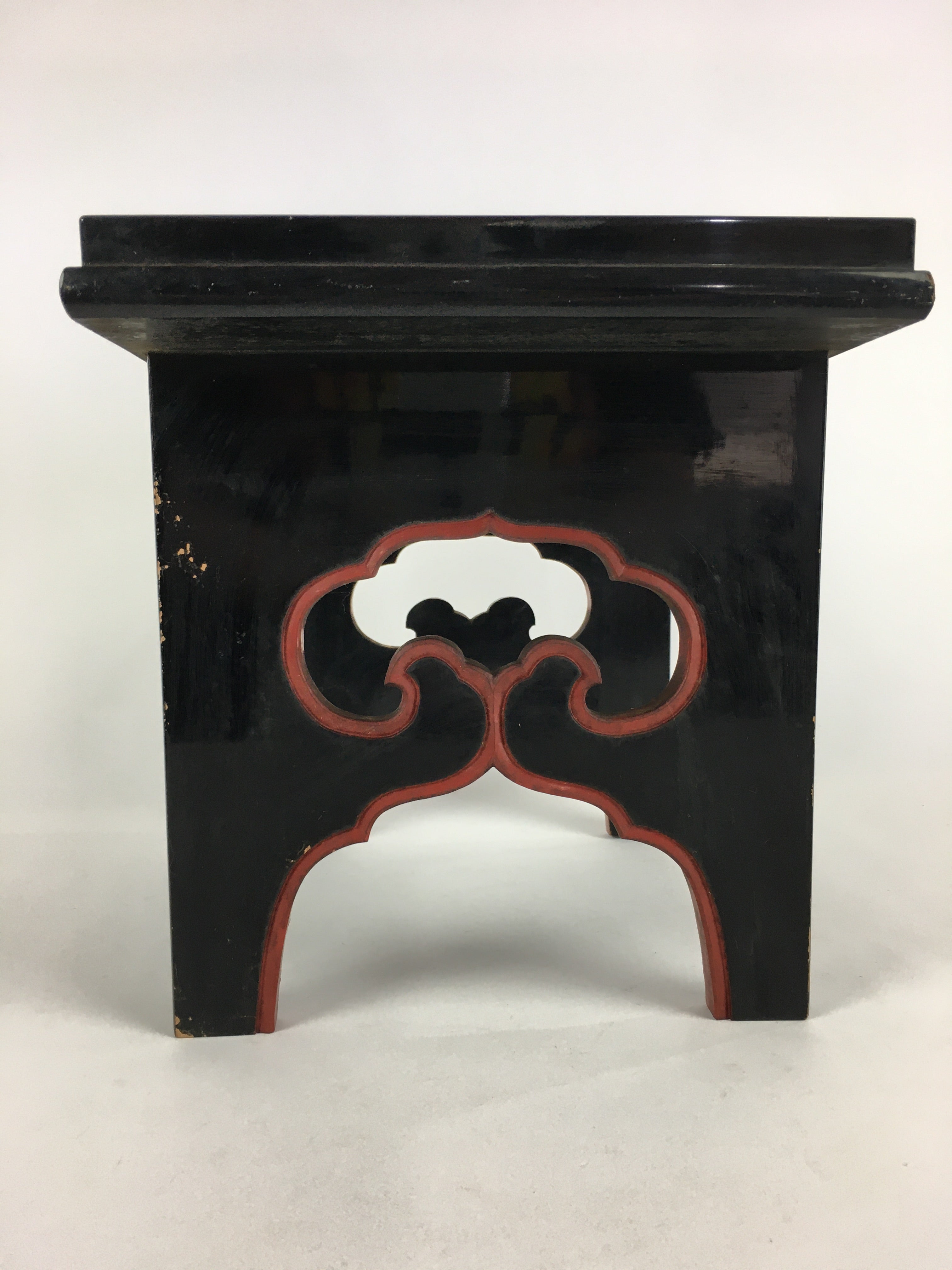 Japanese Buddhist Altar Fitting Vtg Kyozukue Wood Lacquer Offering Table BU696