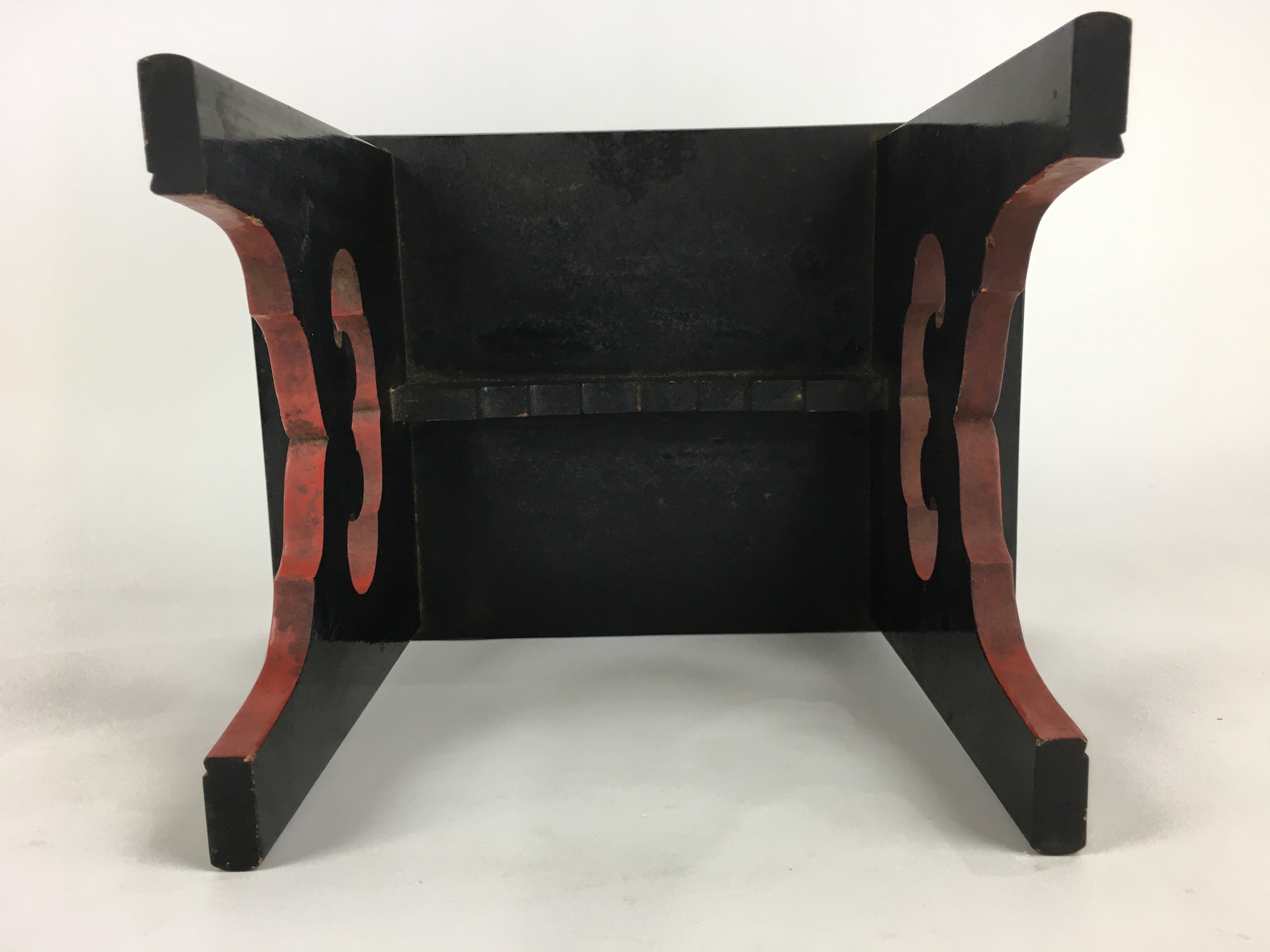 Japanese Buddhist Altar Fitting Vtg Kyozukue Wood Lacquer Offering Table BU696