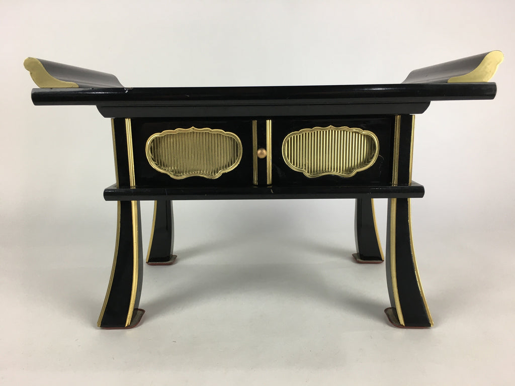 Japanese Buddhist Altar Fitting Vtg Kyozukue Wood Lacquer Offering Table BU735