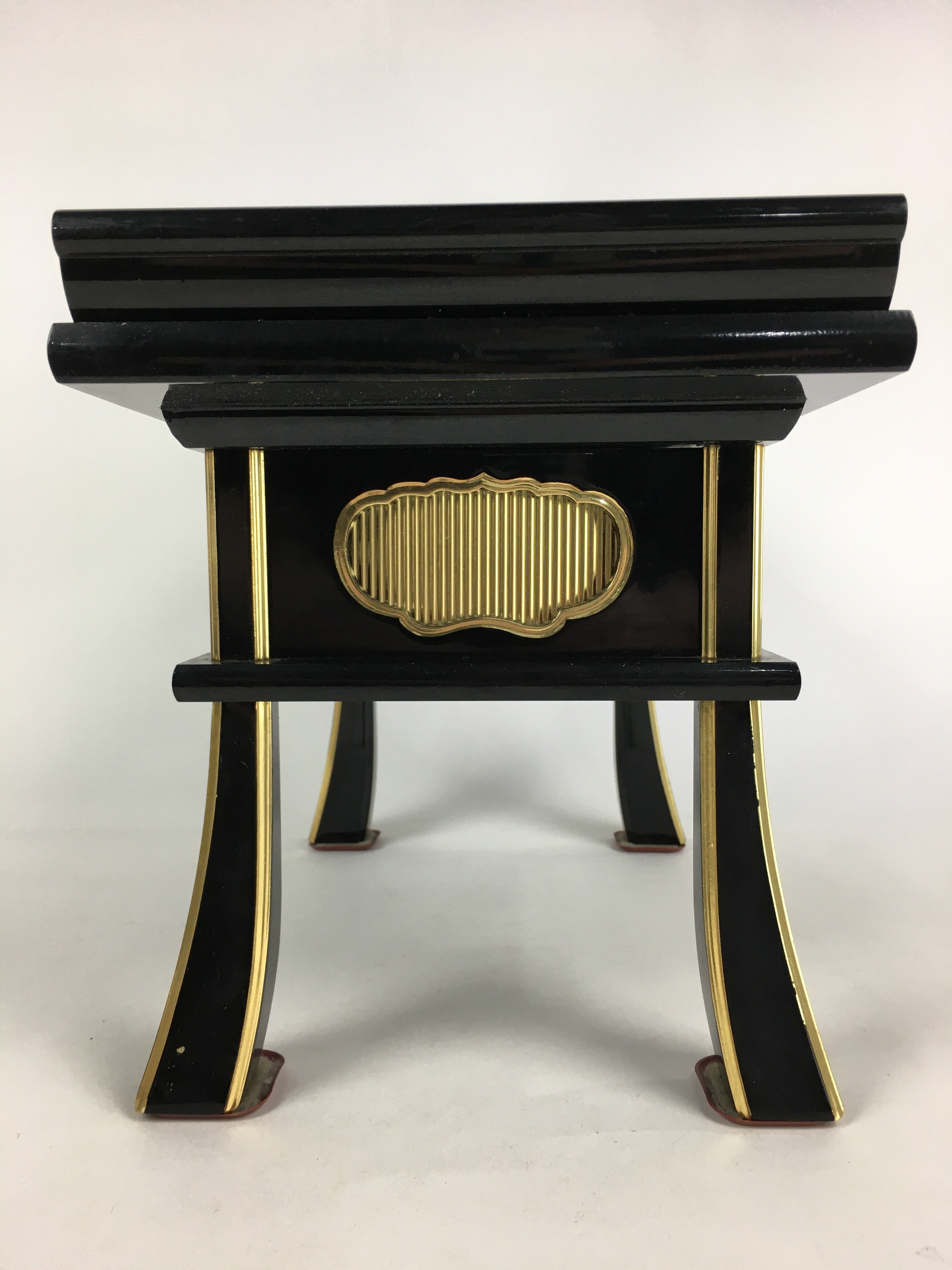 Japanese Buddhist Altar Fitting Vtg Kyozukue Wood Lacquer Offering Table BU735