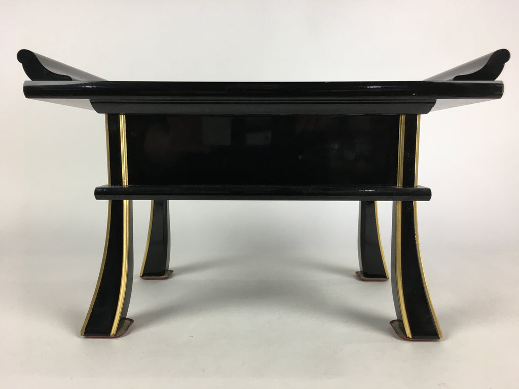 Japanese Buddhist Altar Fitting Vtg Kyozukue Wood Lacquer Offering Table BU735