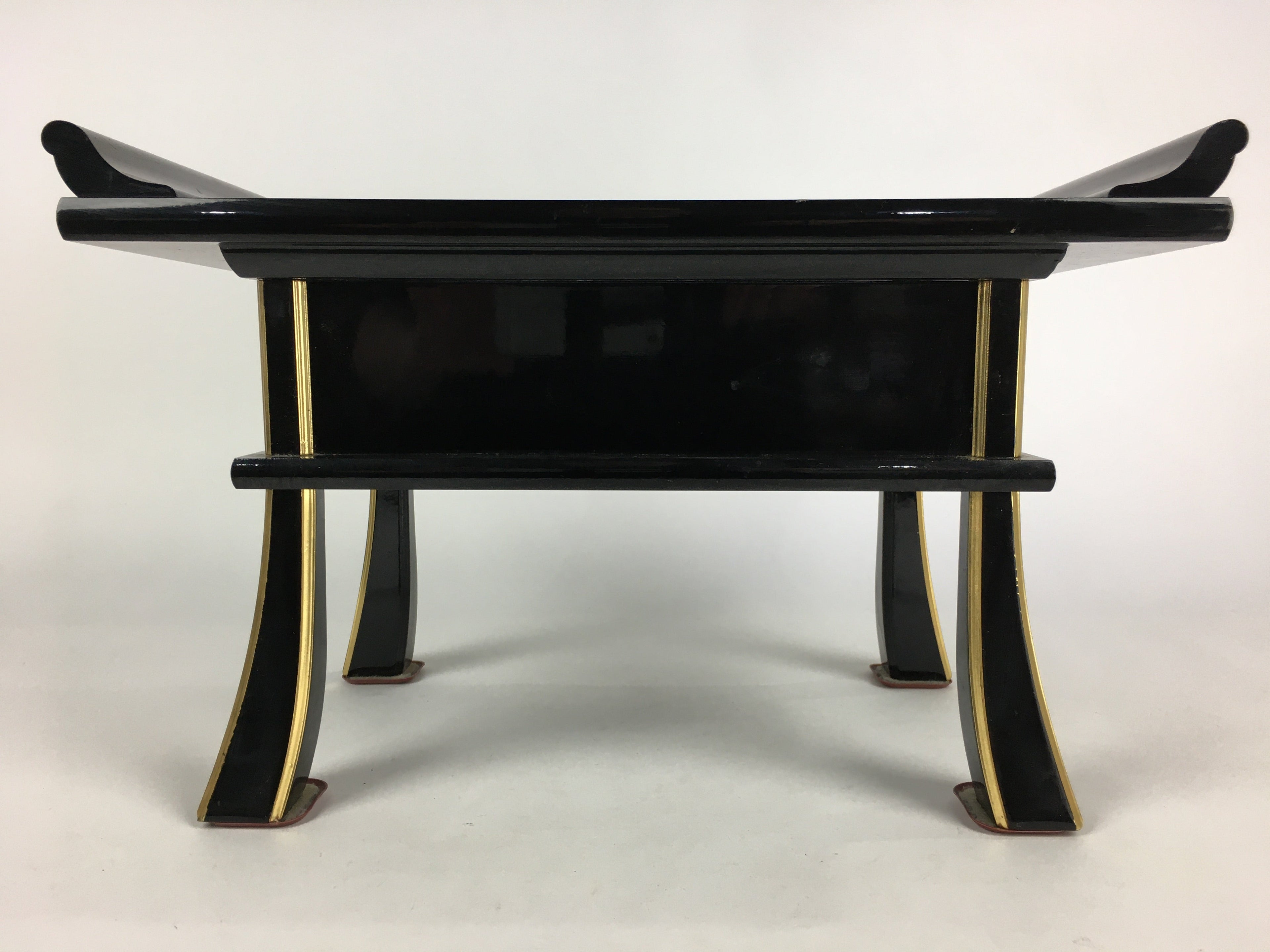 Japanese Buddhist Altar Fitting Vtg Kyozukue Wood Lacquer Offering Table BU735