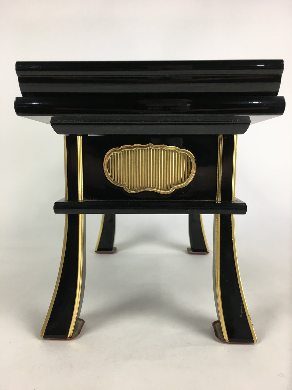 Japanese Buddhist Altar Fitting Vtg Kyozukue Wood Lacquer Offering Table BU735
