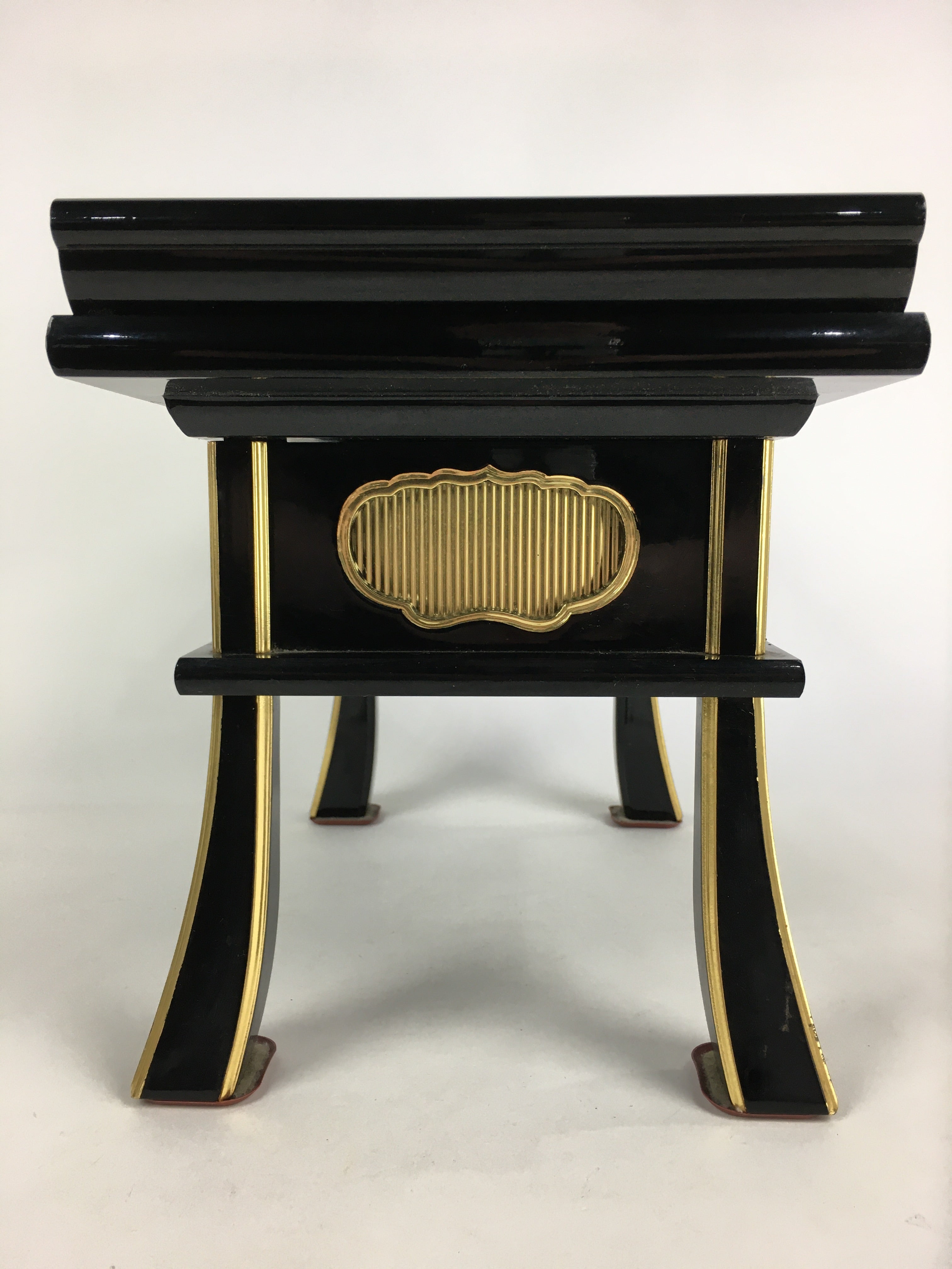 Japanese Buddhist Altar Fitting Vtg Kyozukue Wood Lacquer Offering Table BU735