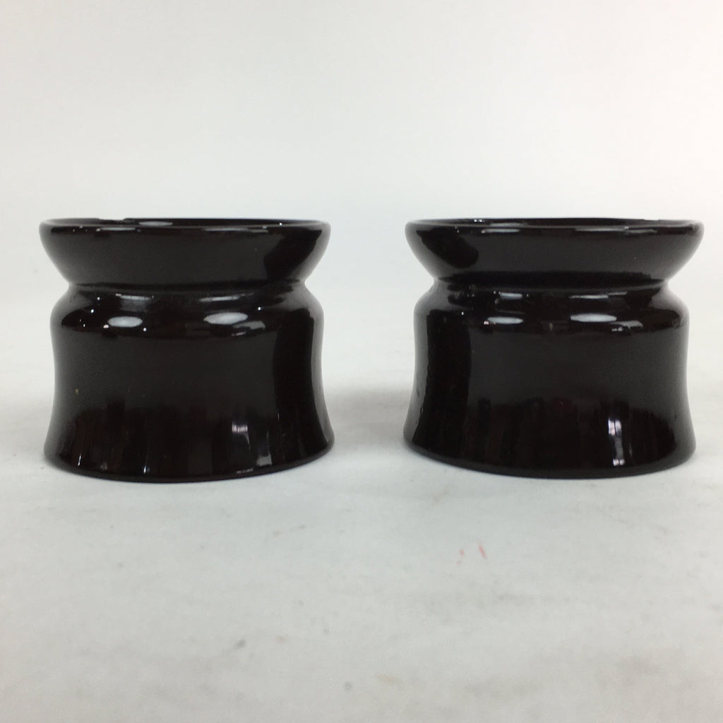 Japanese Buddhist Altar Fitting Vtg Lacquer Buddhist Rine Offering Cup Stand 2pc