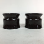 Japanese Buddhist Altar Fitting Vtg Lacquer Buddhist Rine Offering Cup Stand 2pc