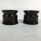 Japanese Buddhist Altar Fitting Vtg Lacquer Buddhist Rine Offering Cup Stand 2pc