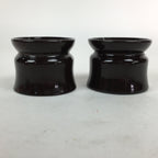 Japanese Buddhist Altar Fitting Vtg Lacquer Buddhist Rine Offering Cup Stand 2pc