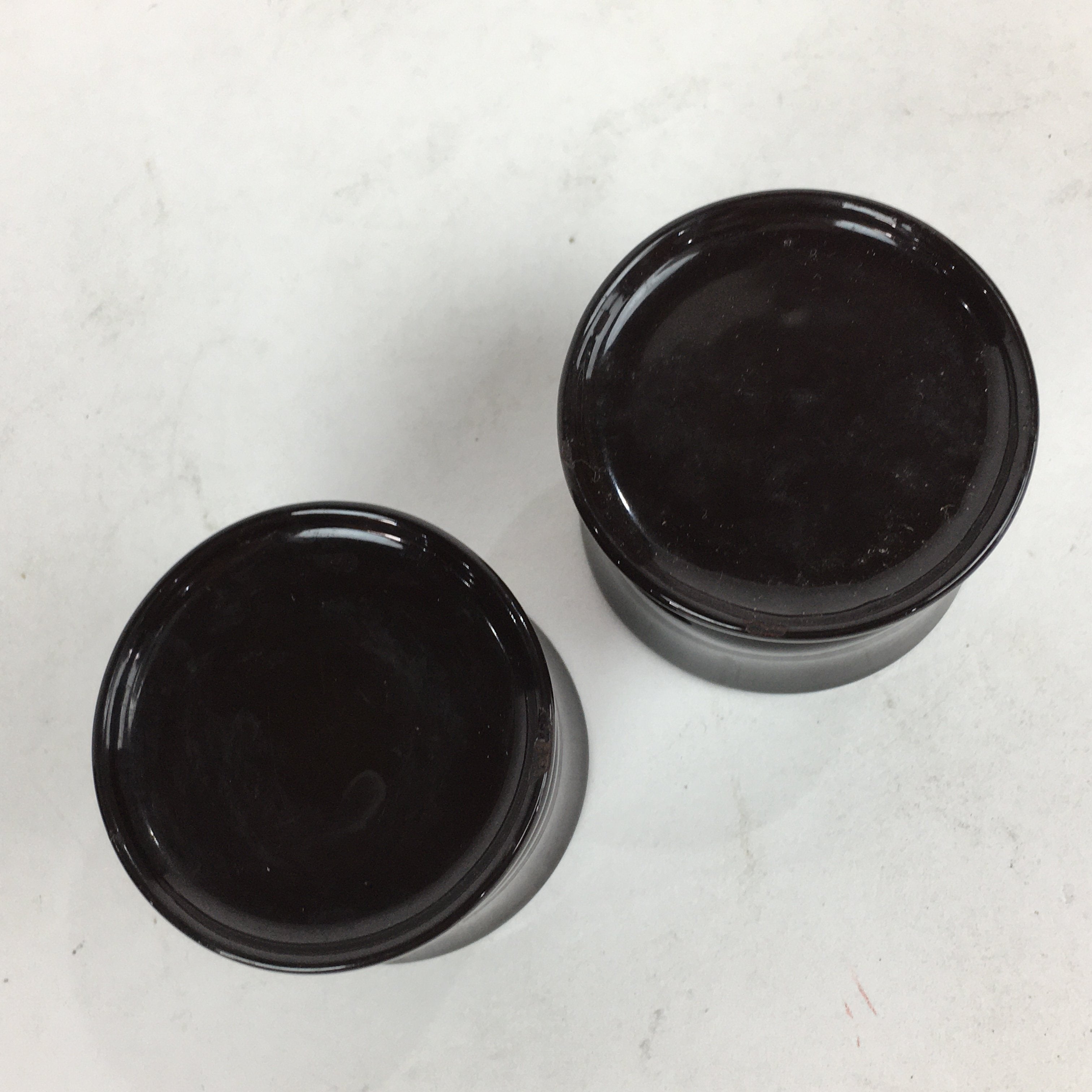 Japanese Buddhist Altar Fitting Vtg Lacquer Buddhist Rine Offering Cup Stand 2pc