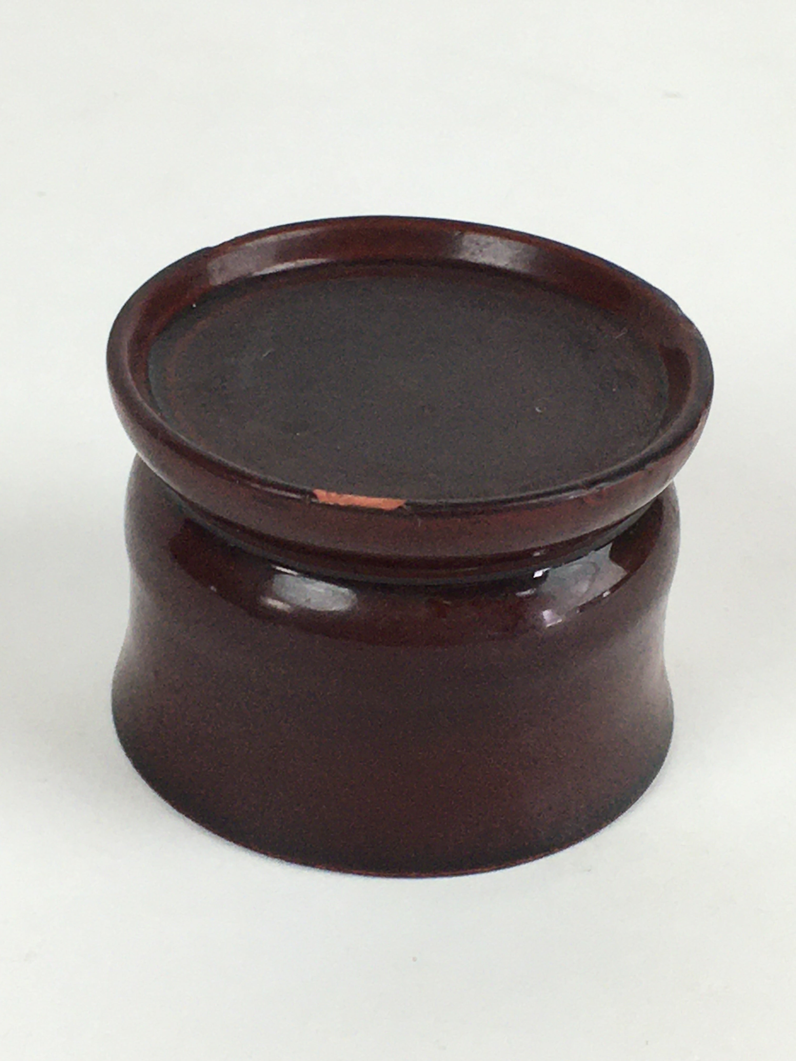 Japanese Buddhist Altar Fitting Vtg Lacquer Rine Offering Cup Stand 2pc Set BU65