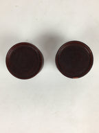 Japanese Buddhist Altar Fitting Vtg Lacquer Rine Offering Cup Stand 2pc Set BU65