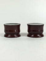 Japanese Buddhist Altar Fitting Vtg Lacquer Rine Offering Cup Stand 2pc Set BU65