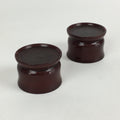 Japanese Buddhist Altar Fitting Vtg Lacquer Rine Offering Cup Stand 2pc Set BU65