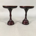 Japanese Buddhist Altar Fitting Vtg Offering Stand Pair High Cup Takatsuki BU365
