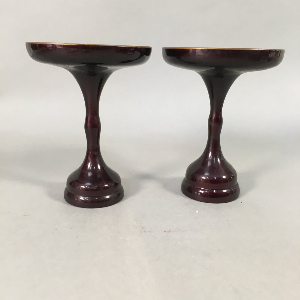 Japanese Buddhist Altar Fitting Vtg Offering Stand Pair High Cup Takatsuki BU365