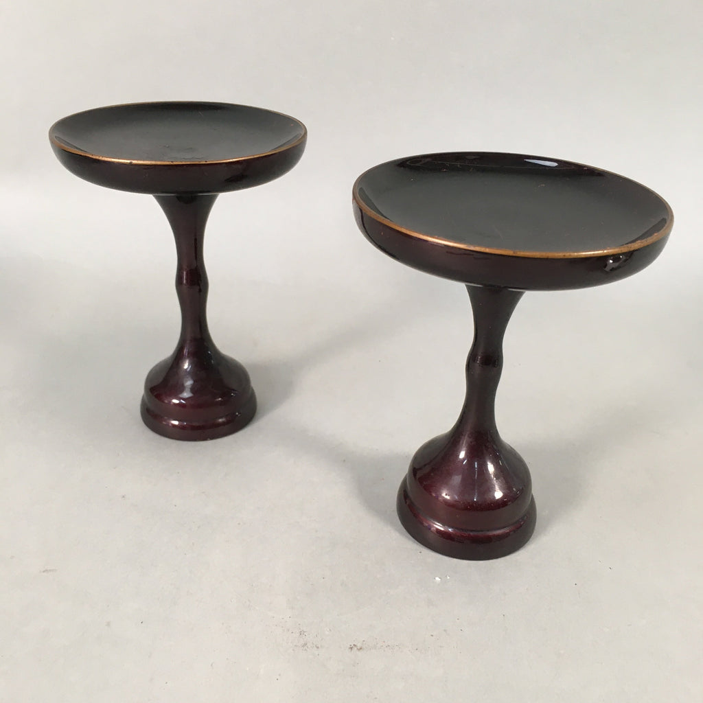 Japanese Buddhist Altar Fitting Vtg Offering Stand Pair High Cup Takatsuki BU365