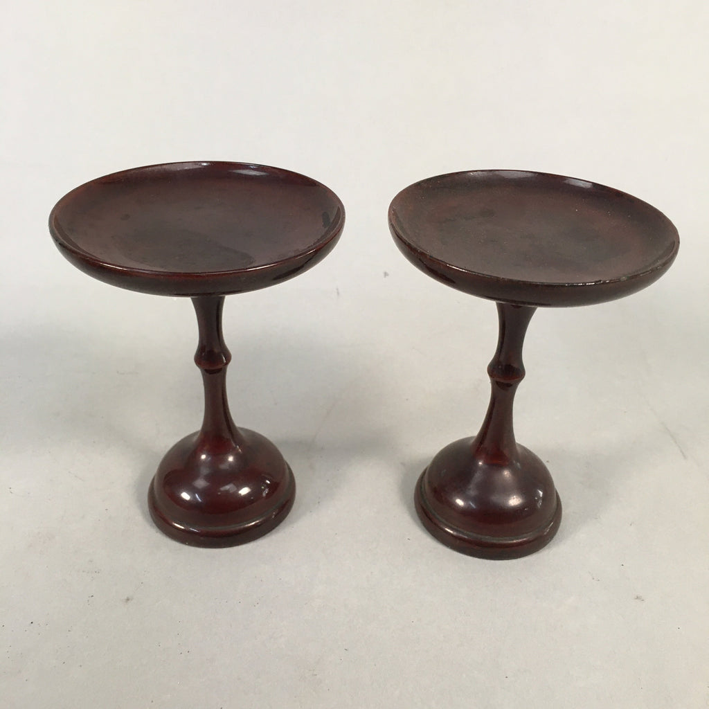 Japanese Buddhist Altar Fitting Vtg Offering Stand Pair High Cup Takatsuki BU389