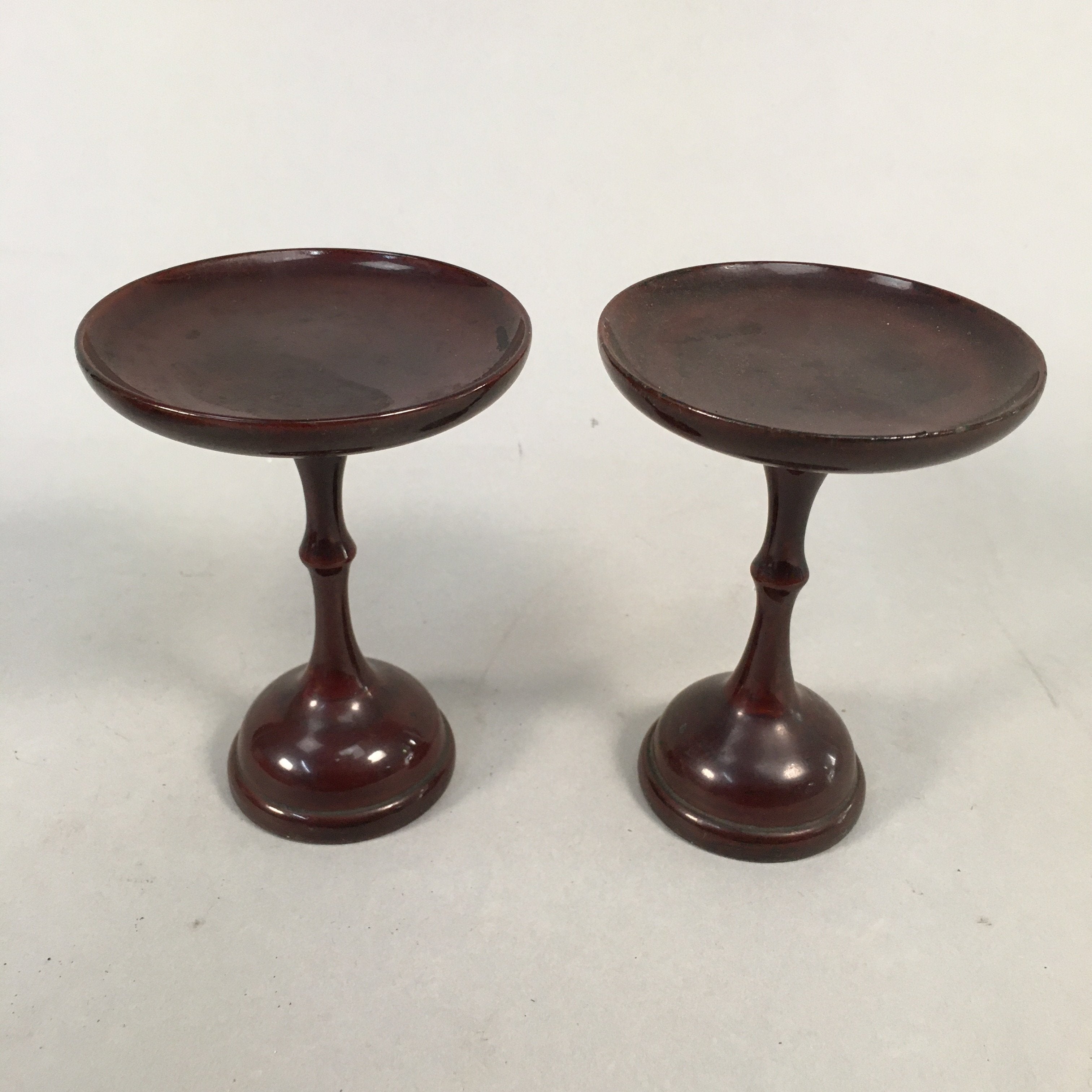 Japanese Buddhist Altar Fitting Vtg Offering Stand Pair High Cup Takatsuki BU389