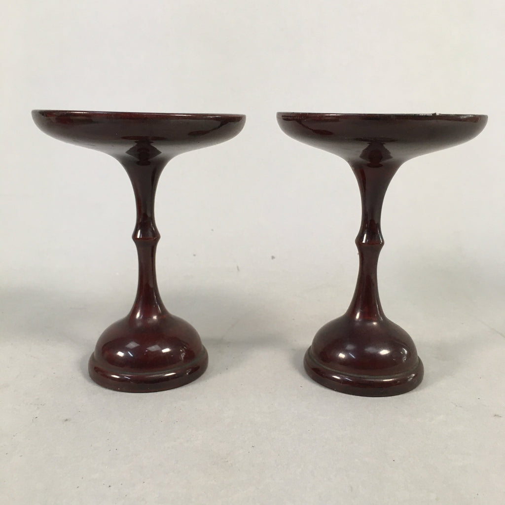 Japanese Buddhist Altar Fitting Vtg Offering Stand Pair High Cup Takatsuki BU389