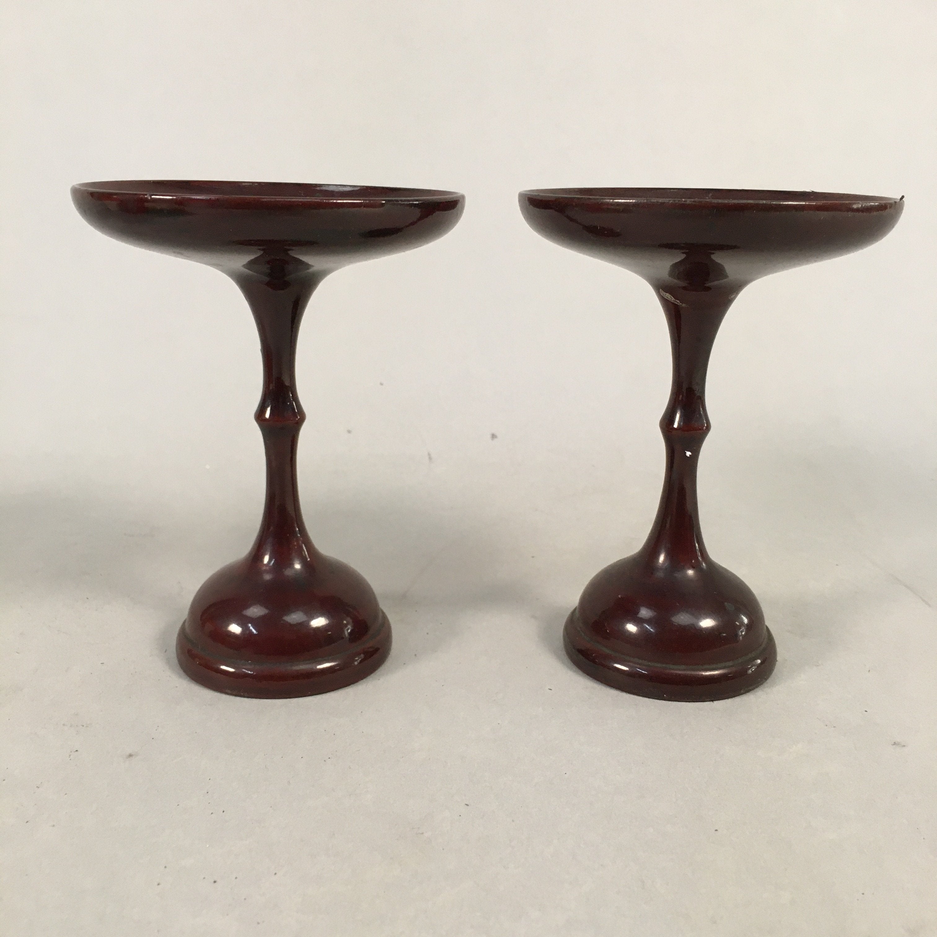 Japanese Buddhist Altar Fitting Vtg Offering Stand Pair High Cup Takatsuki BU389