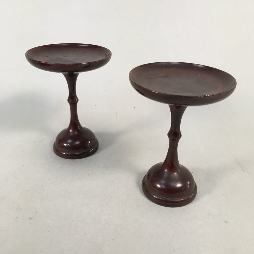 Japanese Buddhist Altar Fitting Vtg Offering Stand Pair High Cup Takatsuki BU389