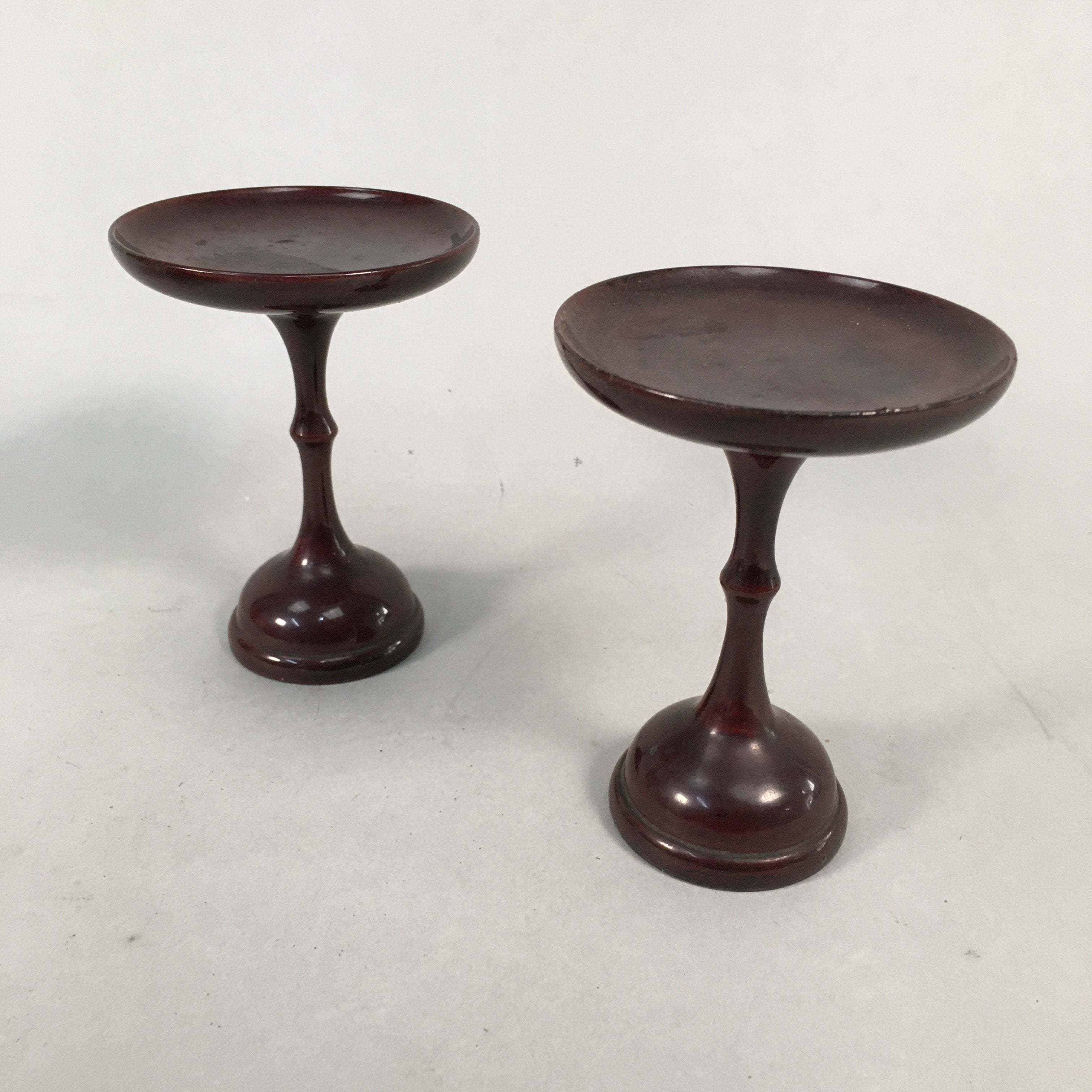 Japanese Buddhist Altar Fitting Vtg Offering Stand Pair High Cup Takatsuki BU389