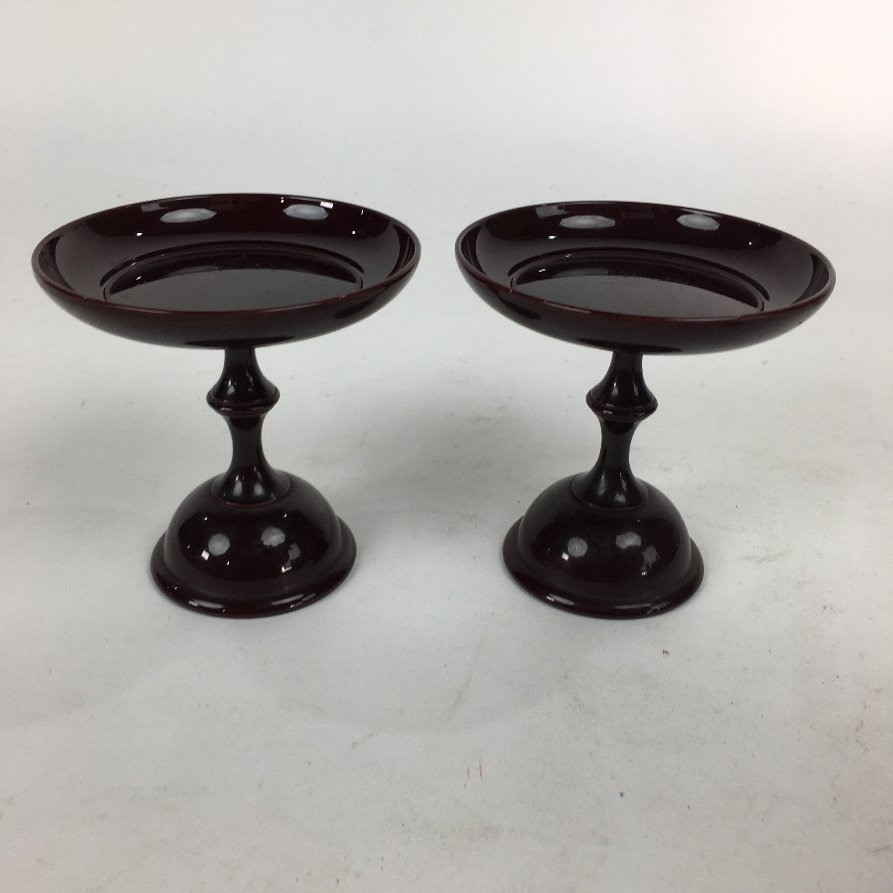 Japanese Buddhist Altar Fitting Vtg Offering Stand Pair High Cup Takatsuki BU548