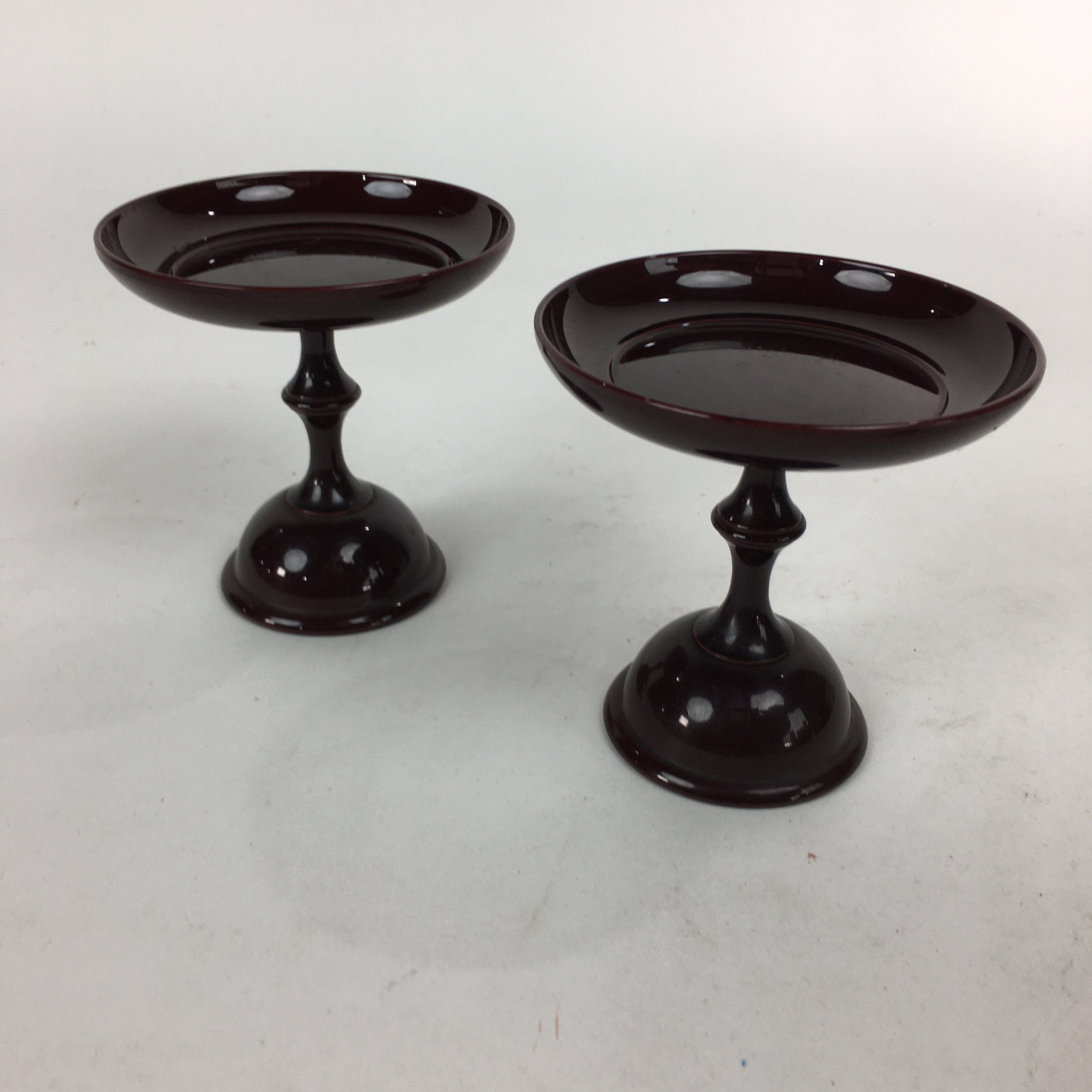 Japanese Buddhist Altar Fitting Vtg Offering Stand Pair High Cup Takatsuki BU548