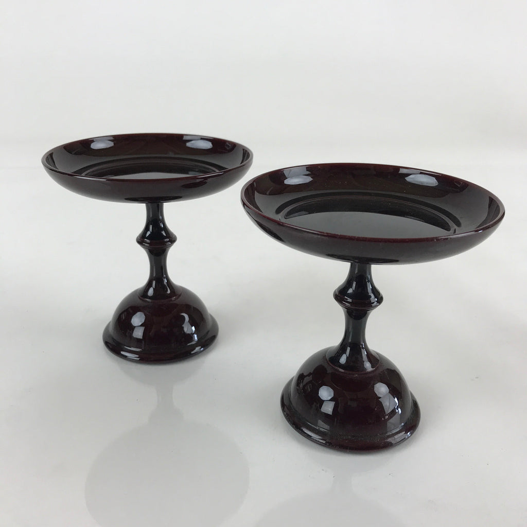 Japanese Buddhist Altar Fitting Vtg Offering Stand Pair High Cup Takatsuki BU776